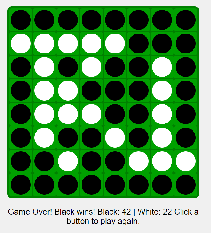 Reversi endgame example